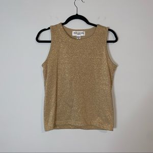 Bob Mackie Vintage Gold Glitter Sleeveless Tank